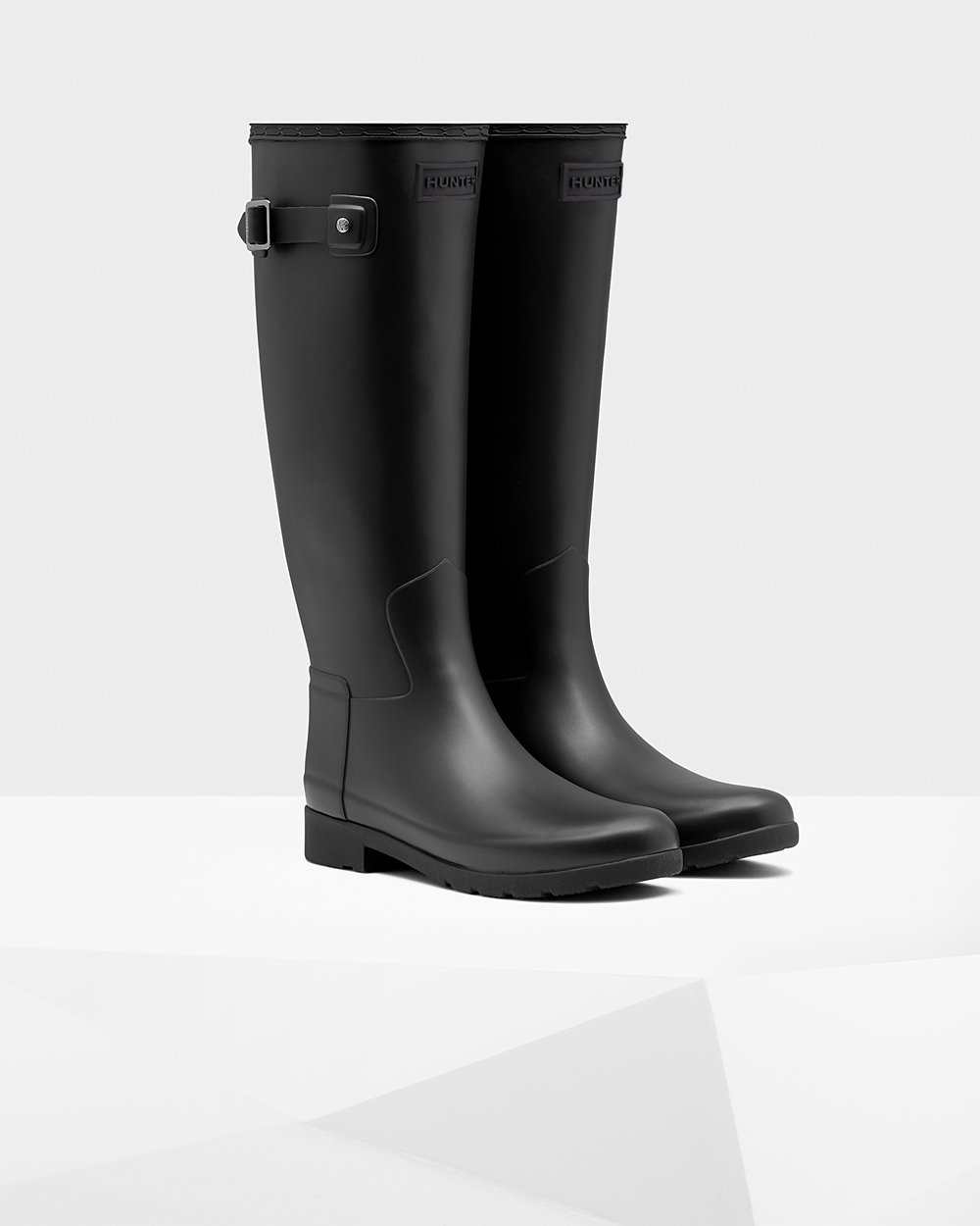 Womens Hunter Tall Rain Boots Black - Refined Slim Fit - 6320154-TN